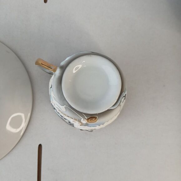 Dragonware Lithophane Demitasse Cup Saucer EUC Vtg Japanese Moriage - Picture 5 of 10